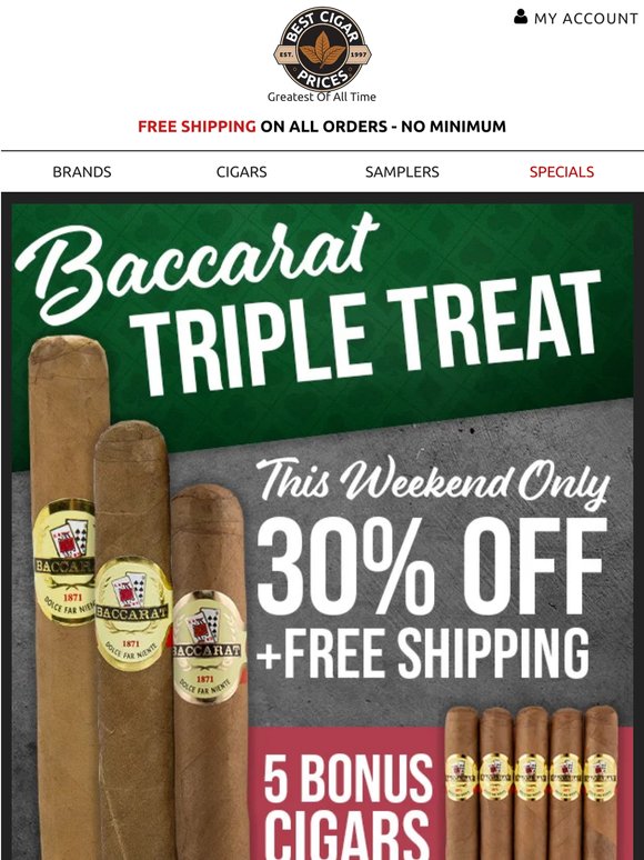 🫴Claim 5 FREE Baccarat Cigars