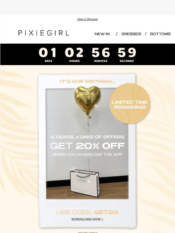 SURPRISE, You've Got 20% OFF