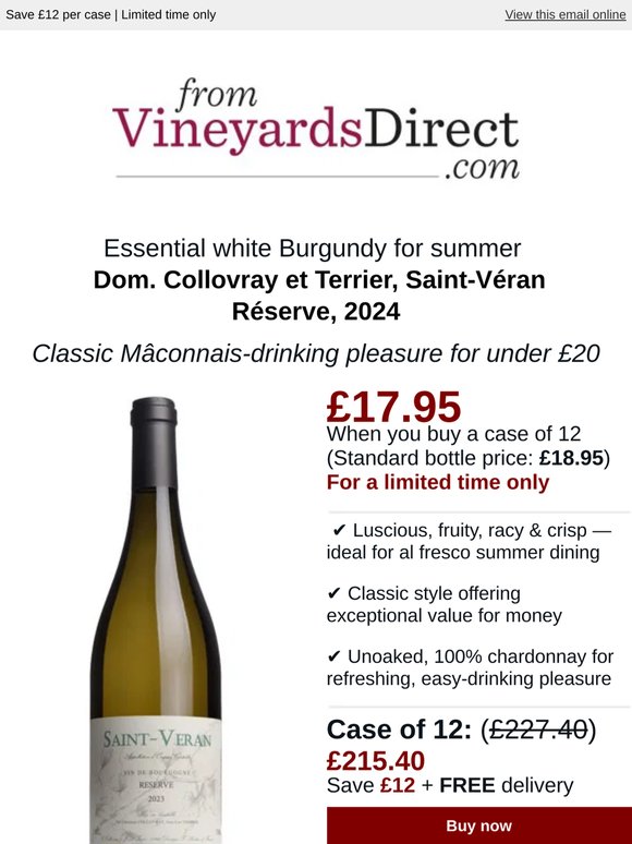 Essential White Burgundy For Summer: Saint-Véran Just £17.95