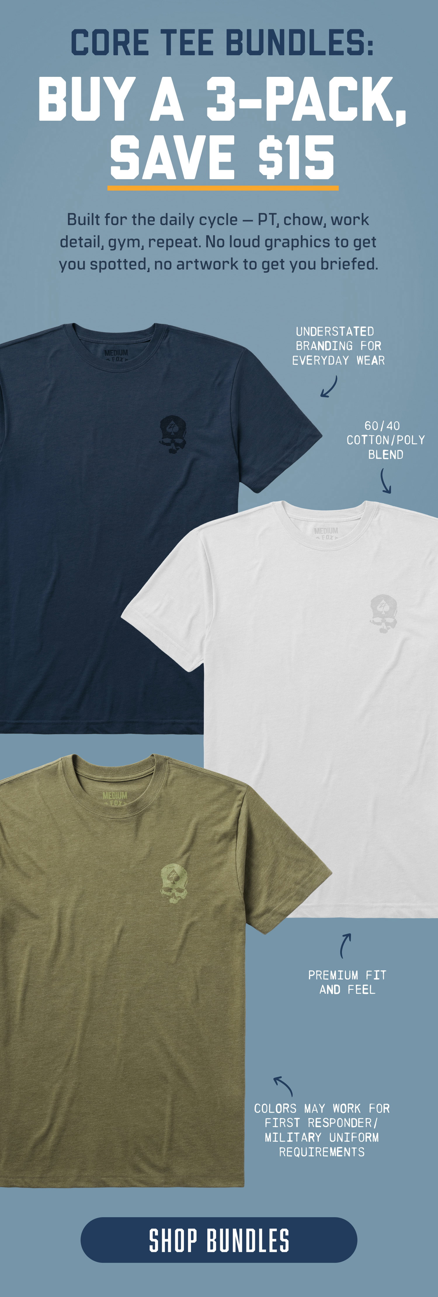 CORE TEE BUNDLES: Buy a 3-Pack, Save $15
