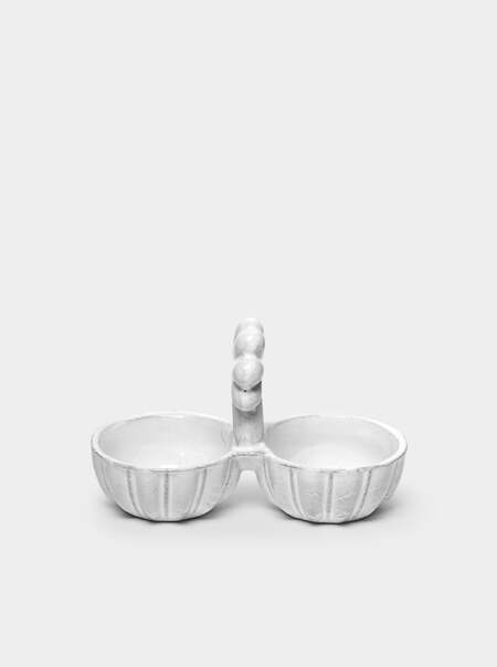 Clover Hand-Glazed Ceramic Salt and Pepper Cellar