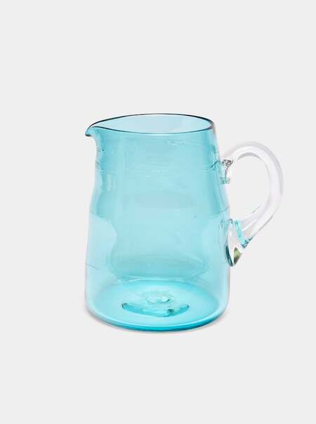 Coastal Interface Hand-Blown Glass Pitcher