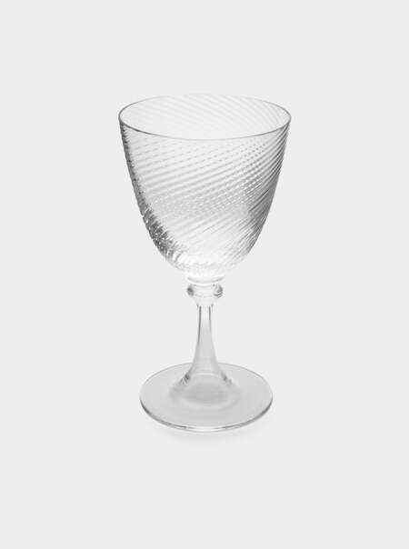 Torse Hand-Blown Murano White Wine Glass