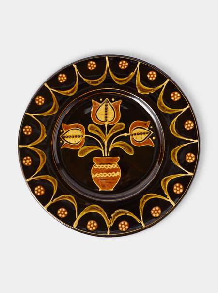Tulips Slipware Serving Plate (13in/33cm)