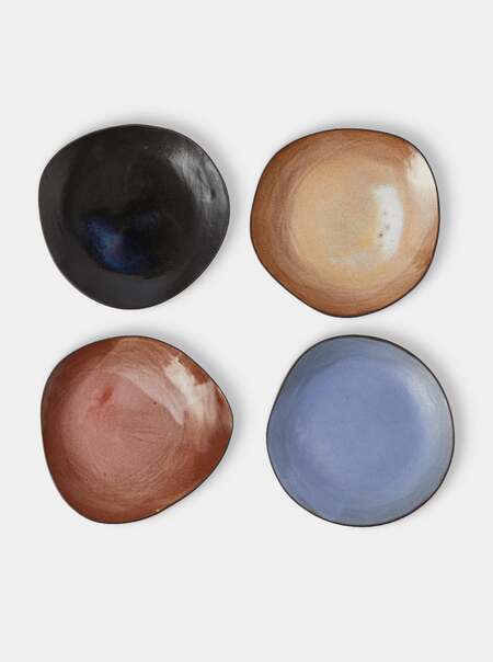 Hand-Built Stoneware Dinner Plates — 11in/28cm (Set of 4)