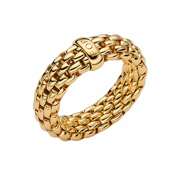 FOPE 18K Yellow Gold 0.10cttw Diamond Essentials Ring