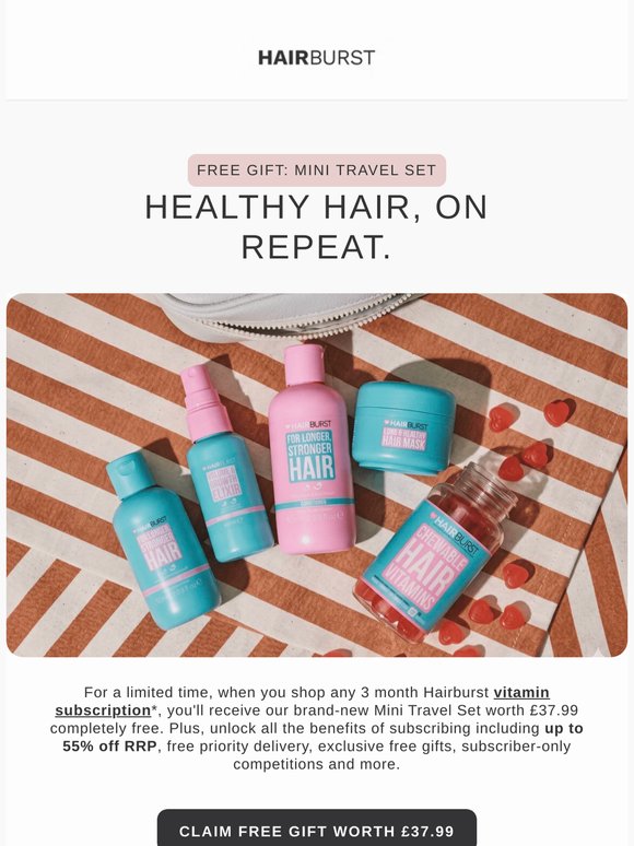 Free mini travel set worth £37.99
