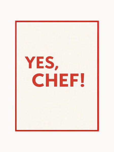 Ręcznie wykonany oprawiony druk cyfrowy Yes, Chef