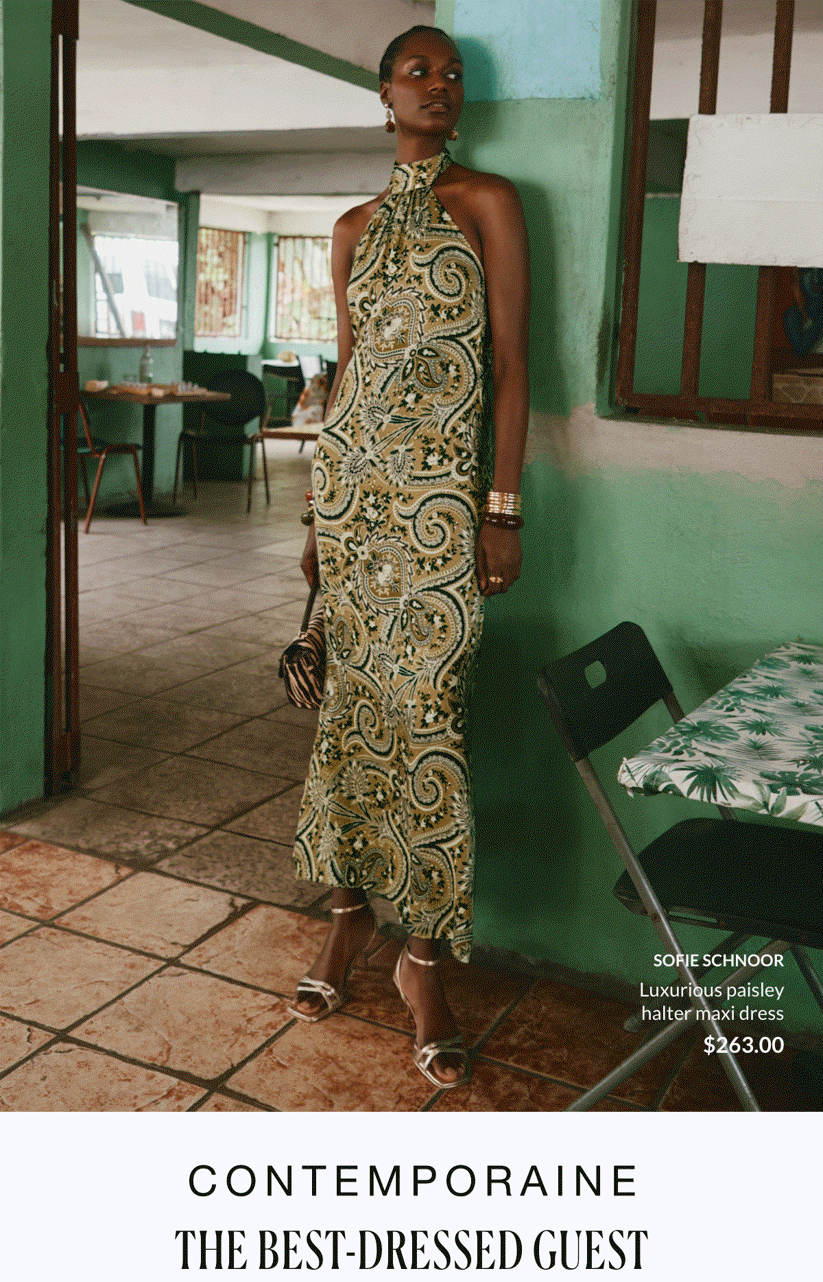 Sofie Schnoor; Luxurious paisley halter maxi dress; 263; Contemporaine; The best-dressed guest