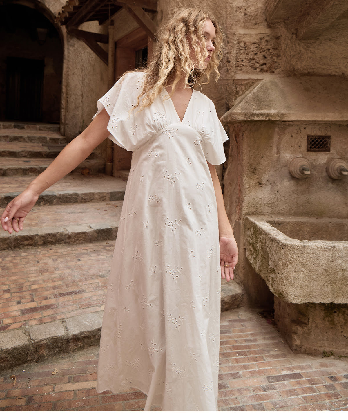 Long embroidered dress