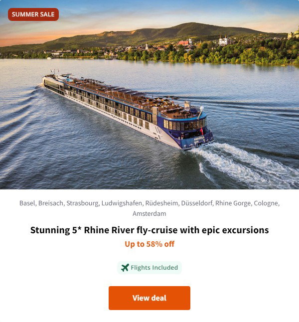 Stunning 5* Rhine River fly-cruise with epic excursions