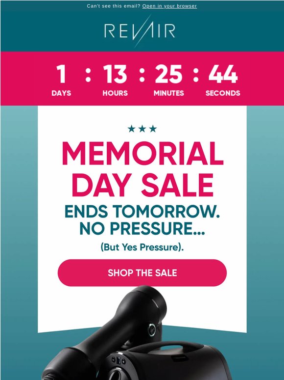 Memorial Day Savings End TOMORROW
