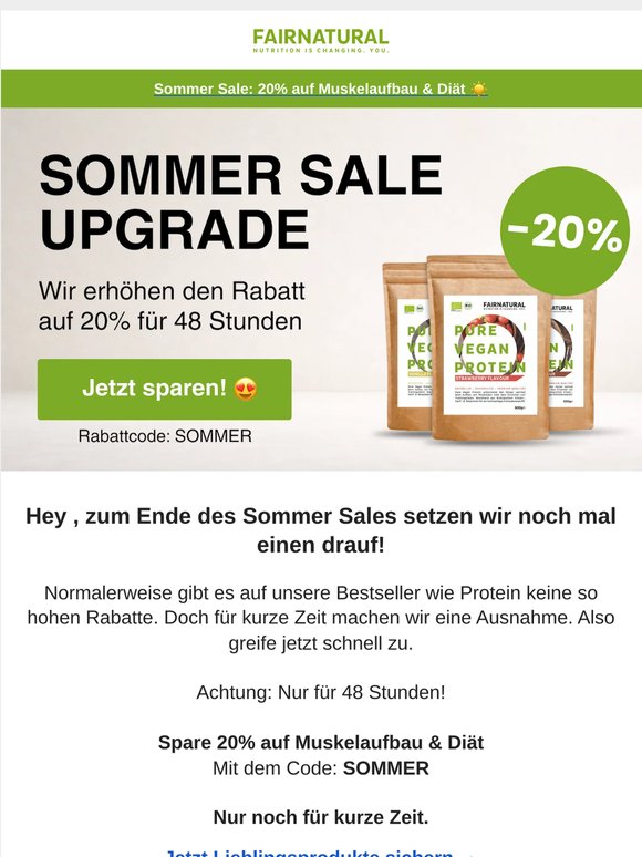 ☀️ Überraschung: Wir erhöhen auf 20% für 48 Stunden