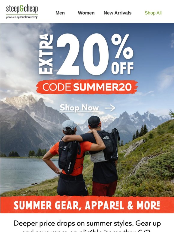 🌞 Take an extra 20% off summer styles