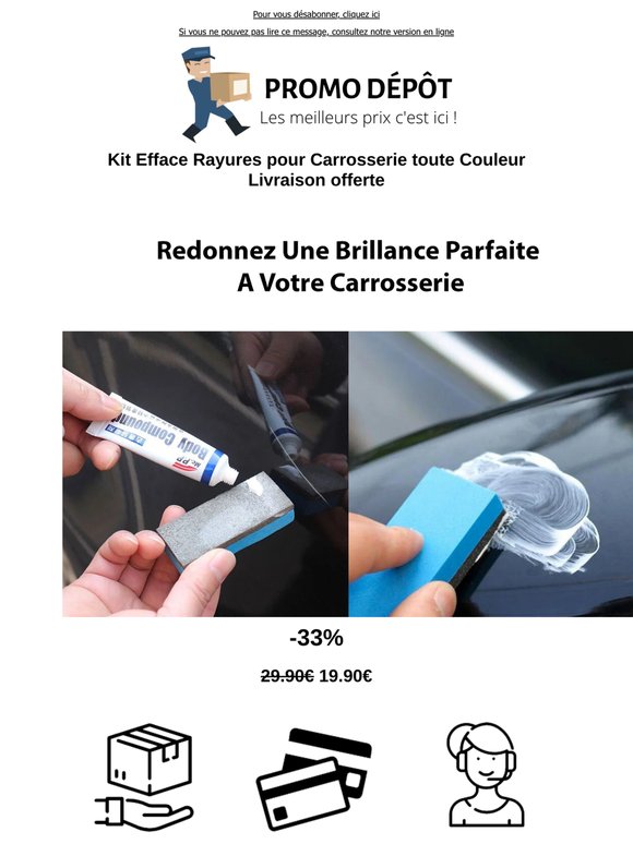 Découvrez notre Kit Efface Rayures pour Carrosserie toute Couleur - Livraison offerte