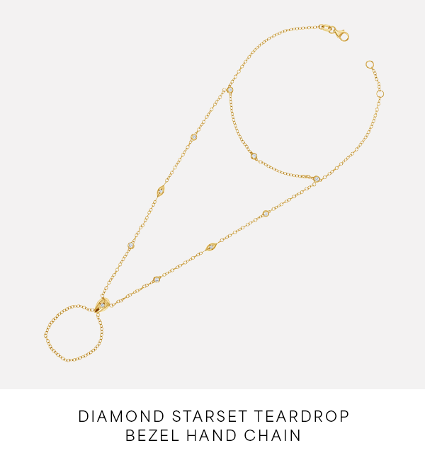 Diamond Starset Teardrop Bezel Hand Chain