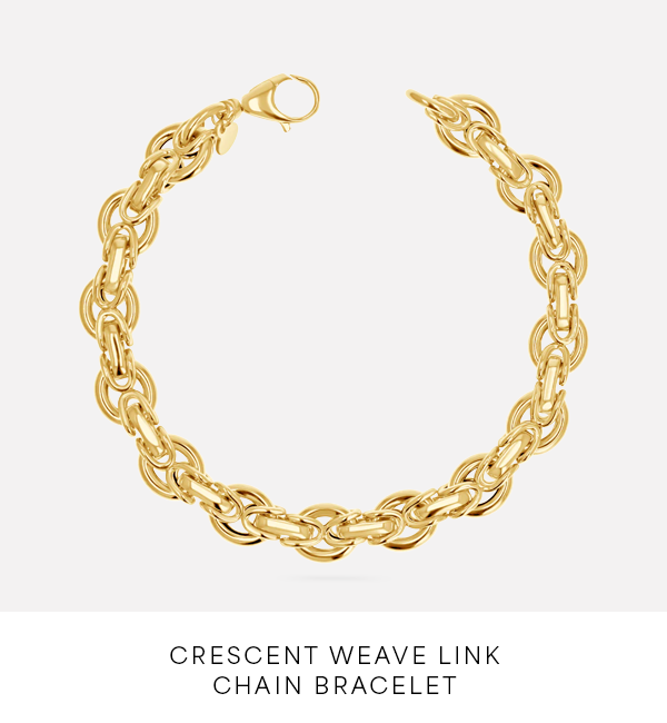 Crescent Weave Link Chain Bracelet
