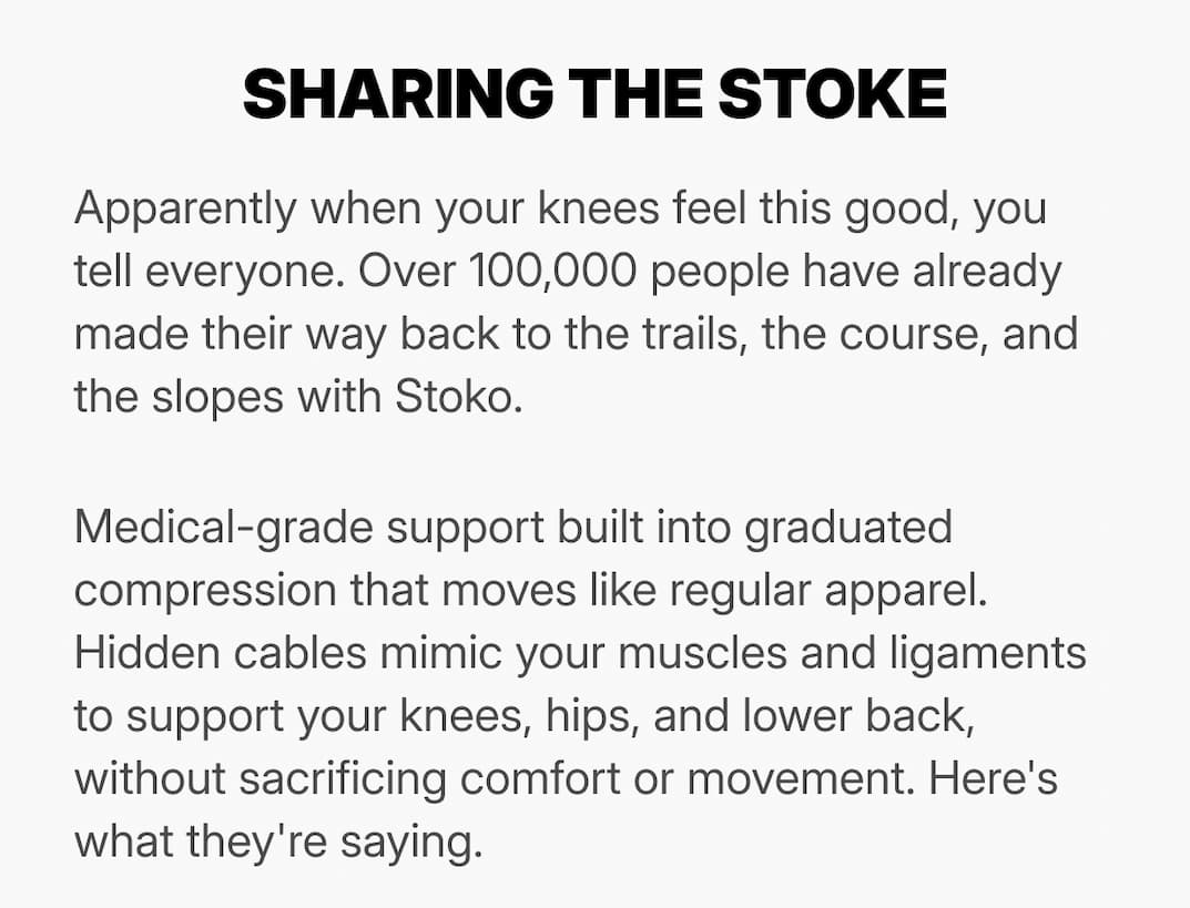 text: sharing the stoke