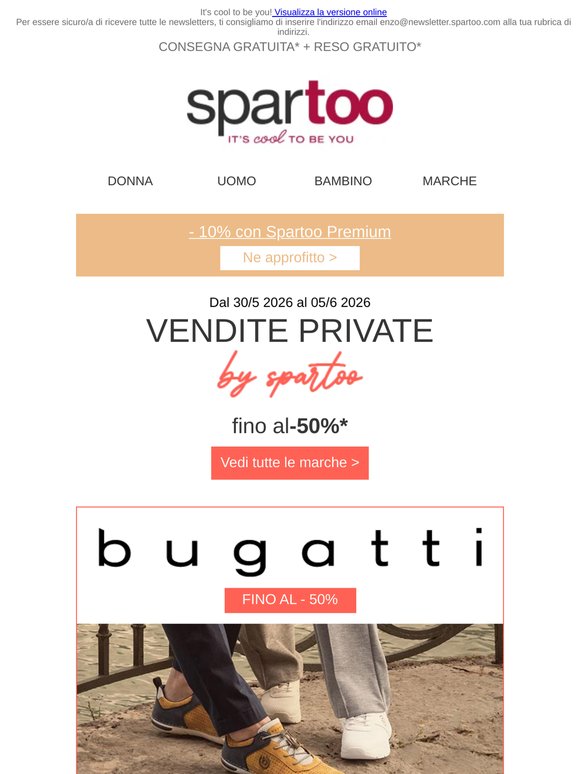 ✅ Non perdere tempo! Fino al -50% su K-Way, So Size, Asics, Bugatti con spedizione gratuita