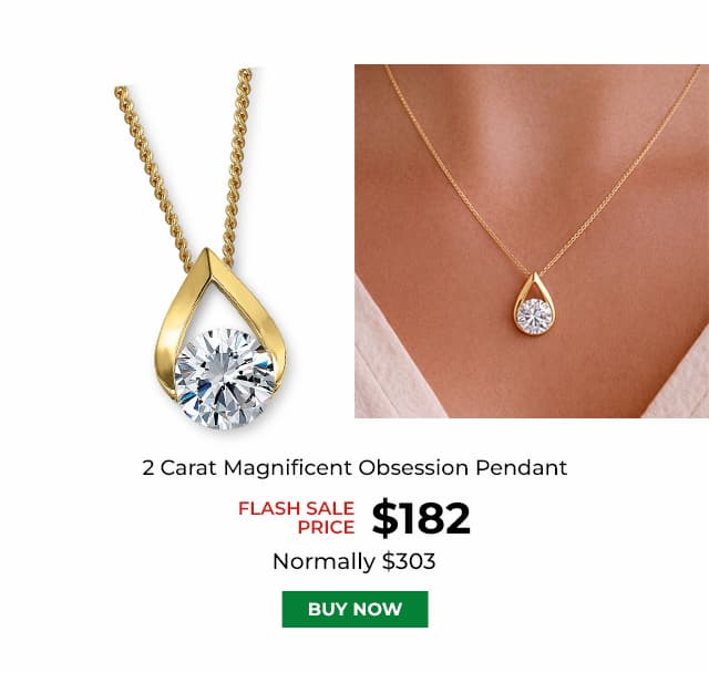 2 Carat Magnificent Obsession Pendant Gold Clad