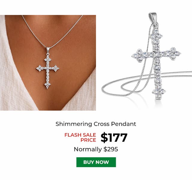 Shimmering Cross Pendant Platinum Clad
