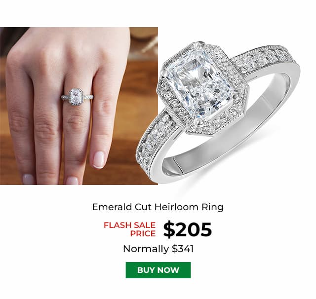 Emerald Cut Heirloom Ring Platinum Clad