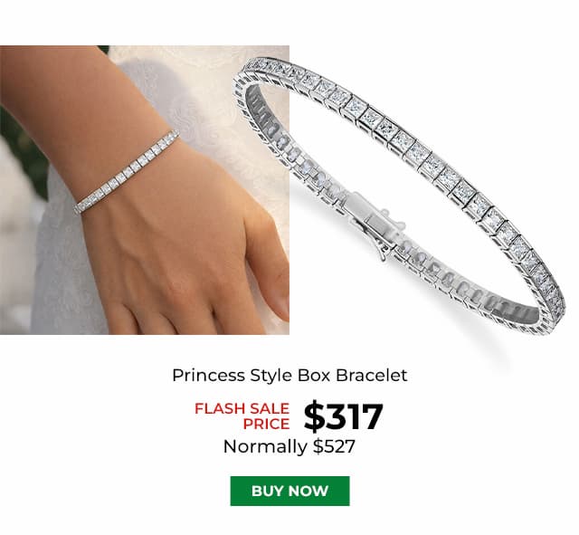 Princess Style Box Bracelet Platinum Clad