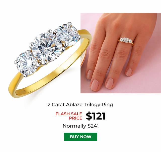 2 Carat Ablaze Trilogy Ring Gold Clad