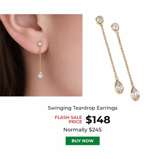 Swinging Teardrop Earrings Gold Clad