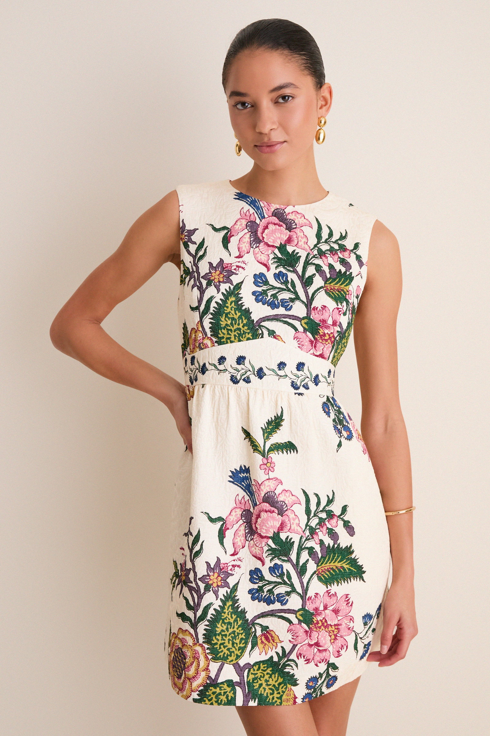 Image of Belle Bouquet Jacquard Victorie Mini Dress
