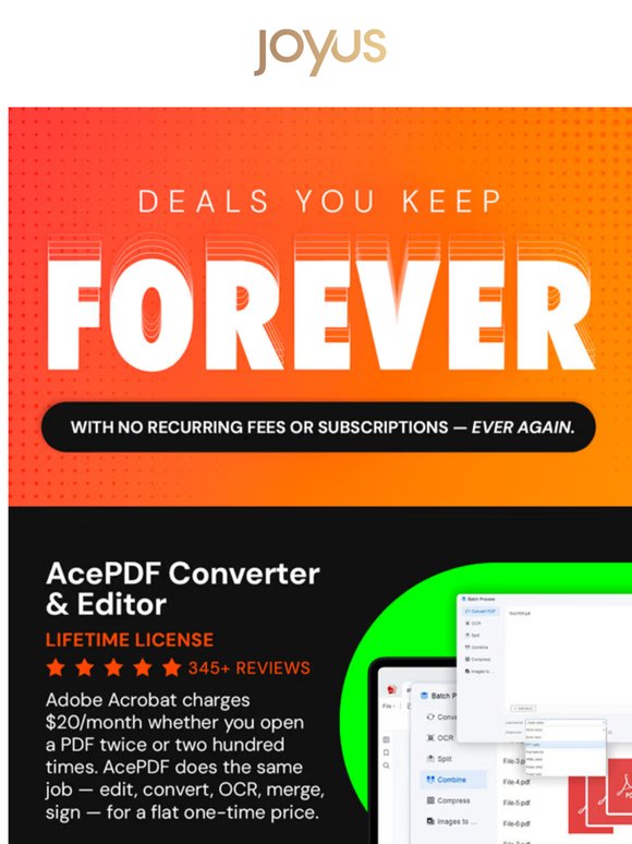Yours Forever: AdGuard $16. PDF Editor $24. Visio $10.