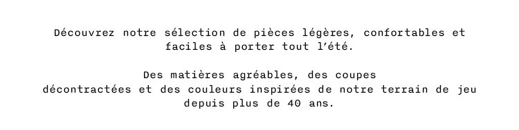 Sélection Eté Homme