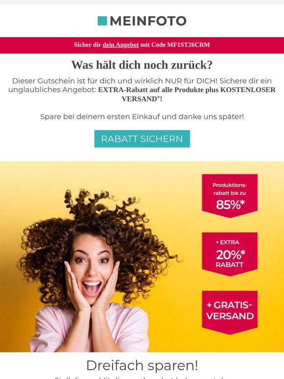 Dein Code 🔥 MF1ST26CRM 🔥 Dreifache Ersparnis garantiert!