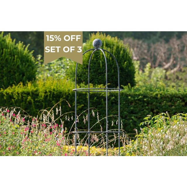 Handcrafted Round Wire Obelisk - The Southwold Collection by Harrod Horticultural