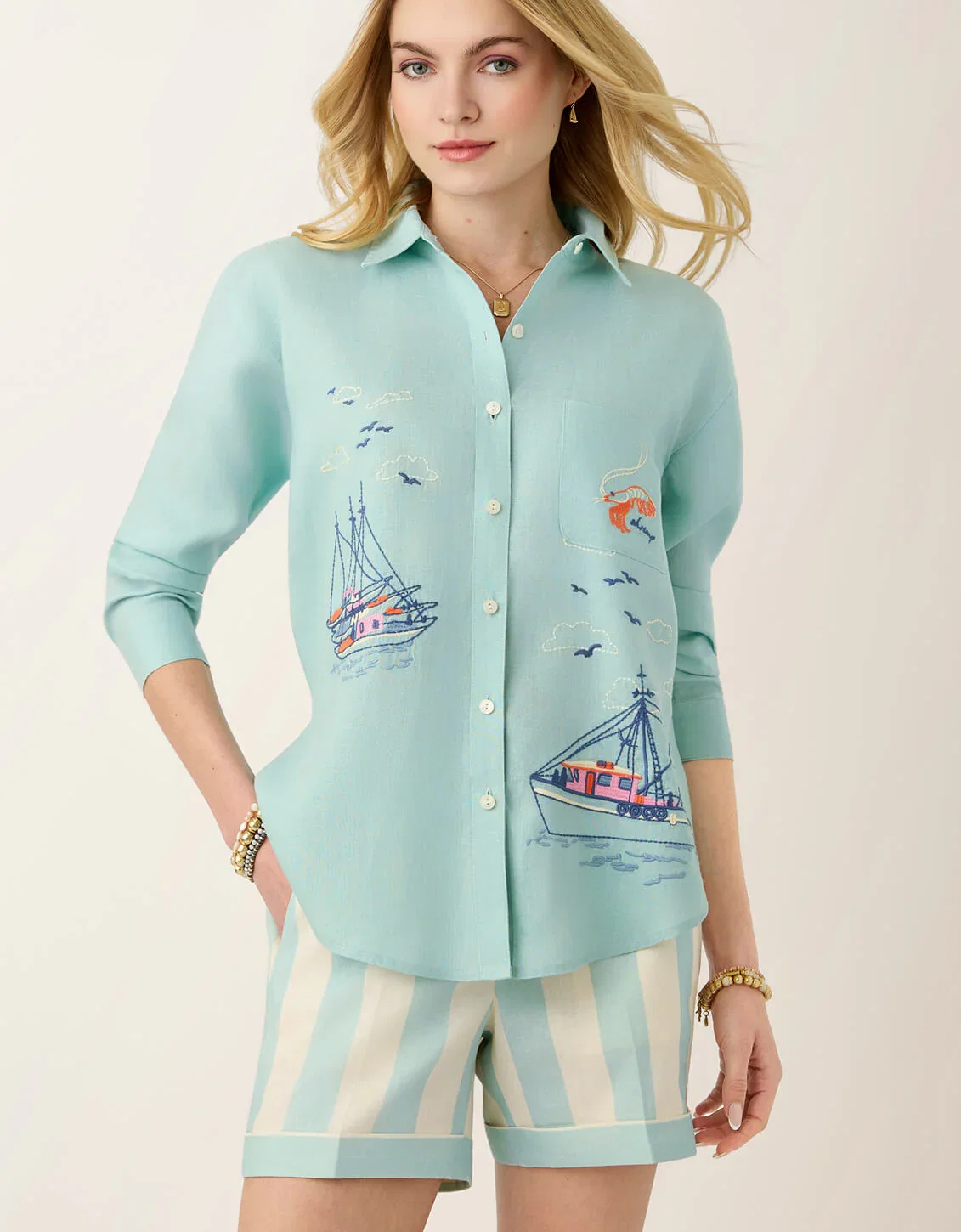 Image of Aida Buttonfront Shirt Tideglass