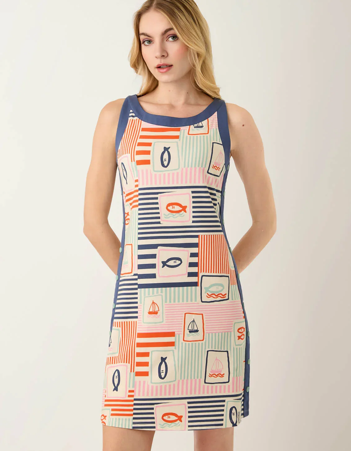 Image of Madolyn Snap Dress Admiral