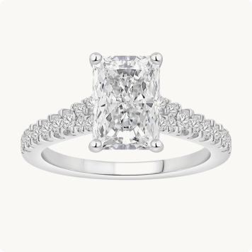 Radiant-Cut Lab Grown 2 1/3ctw. Diamond Split Shank Engagement Ring in 14k White Gold