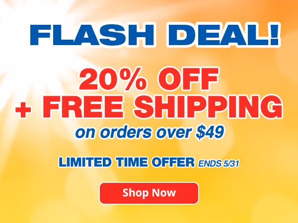 Flash Deal 20% off + Free Shipping on orders over $49