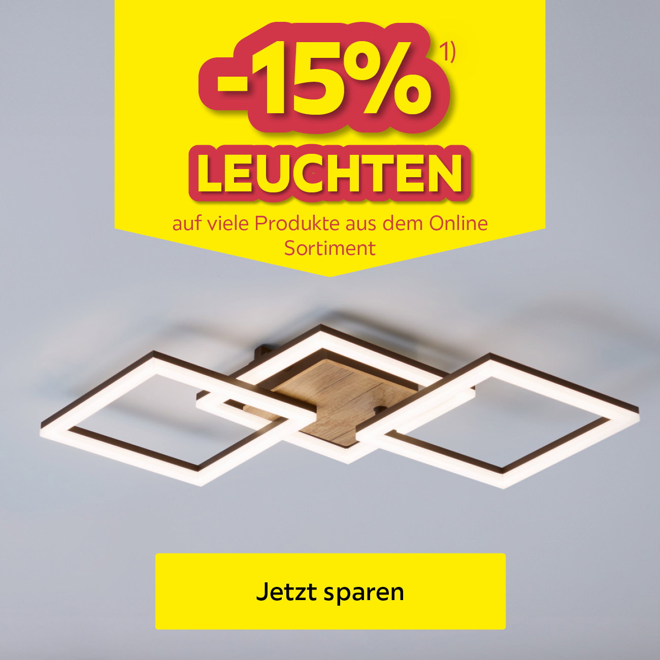 -15% auf viele Leuchten aus dem Online Sortiment
