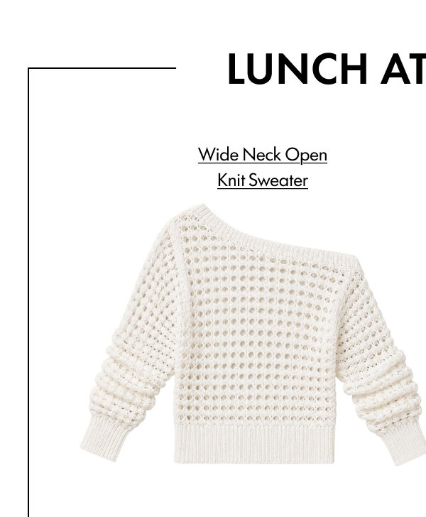 Lunch at the Club Wide Neck Open Knit Sweater