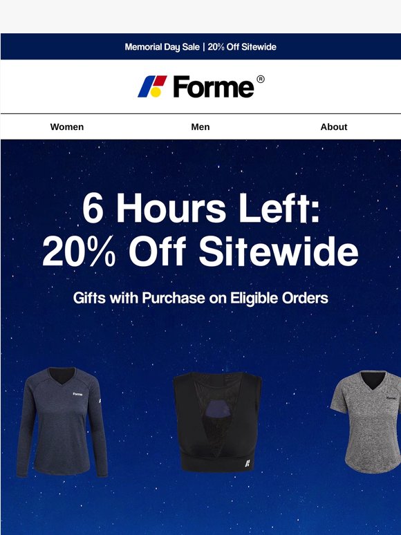 6 HOURS LEFT: 20% Off Sitewide ⌛
