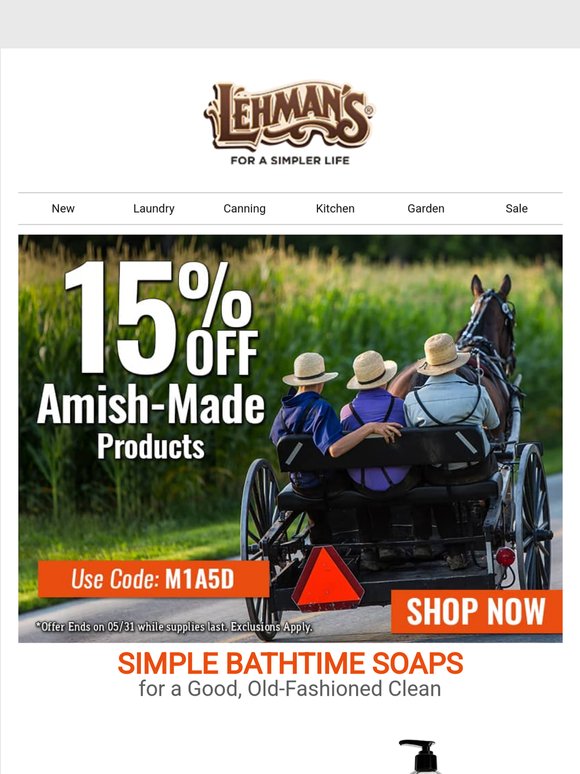 Save 15% on Amish-Made Products! 👍
