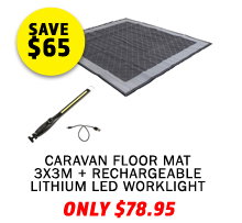 Outdoor Mat 3x3m + Rechargeable Lithium LED Worklight