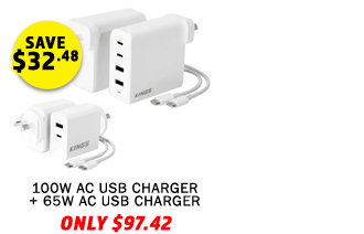 100W AC USB Charger + 65W AC USB Charger