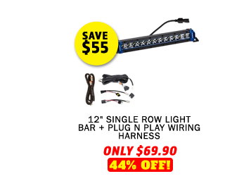12 Single Row Light Bar + Plug N Play Wiring Harness