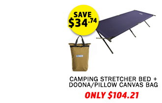 Camping Stretcher Bed + Doona/Pillow Canvas Bag
