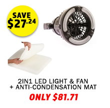 2in1 LED Light & Fan + Rooftop Tent Anti-Condensation Mat