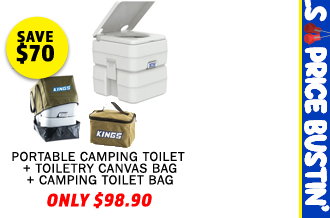Portable Camping Toilet + Toiletry Canvas Bag + Camping Toilet Bag