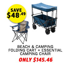 Beach & Camping Folding Cart + Essential Camping Chair