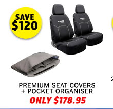 Plus Premium Seat Covers (Pair) + Pocket Organiser